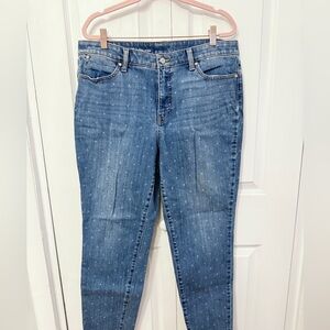 Talbots Dot Print Slim Ankle Jeans 12